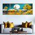 Mystical Moonlight Set of 3 Framed Canvas Wall Art - Yellow
